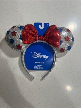 Disney Girls Minnie Mouse Americana Sequin Ears Headband